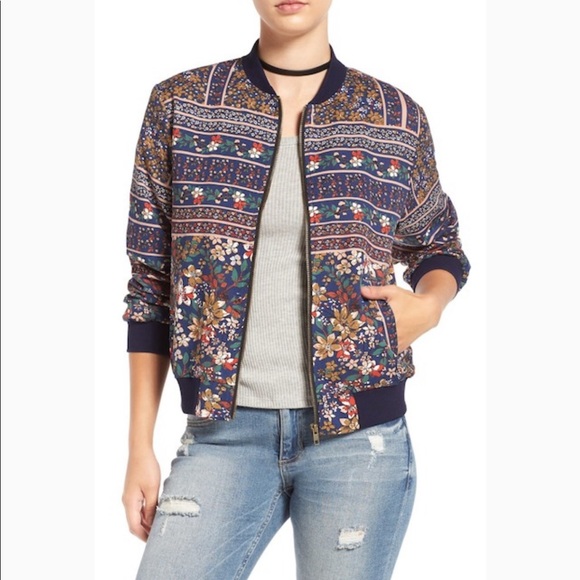 Elodie Jackets & Blazers - Anthropologie Elodie Floral Bomber Jacket sz S